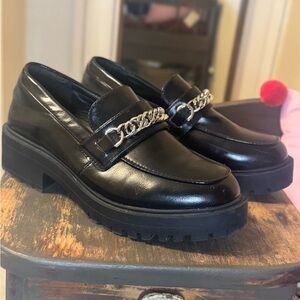 Black Chain Loafers